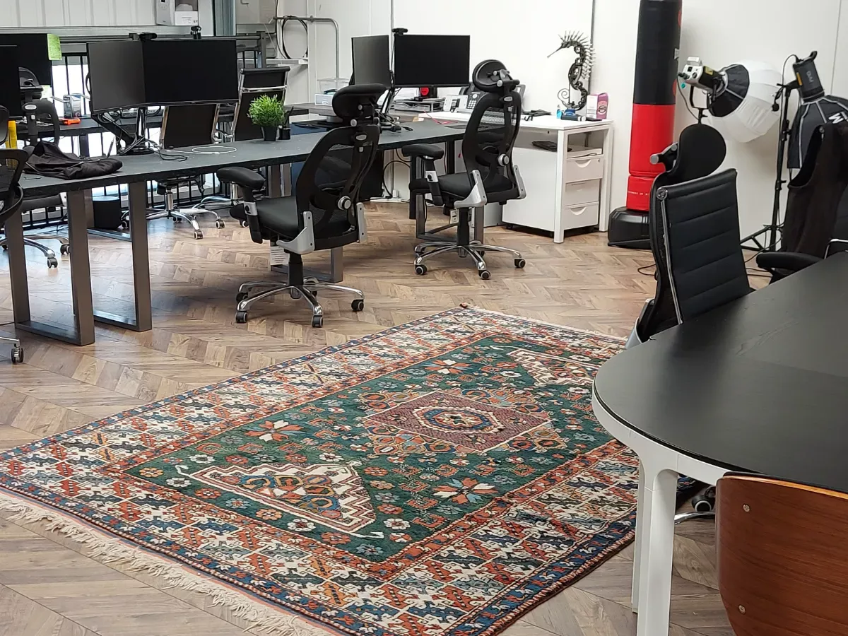 Rug and herringbone floors vacuumed, cleaned by Spark & Shine Cleaning Co. in Myrtle Beach, SC