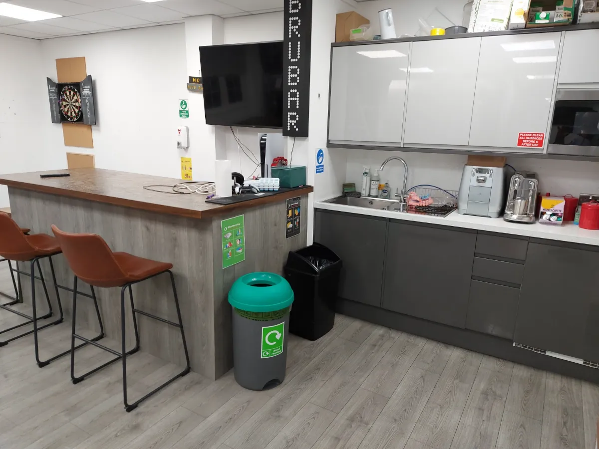 Kitchenette counters, sink and floors cleaned, cleaned by Spark & Shine Cleaning Co. in Myrtle Beach, SC